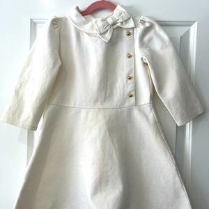 Janie and Jack kids white dress with bow